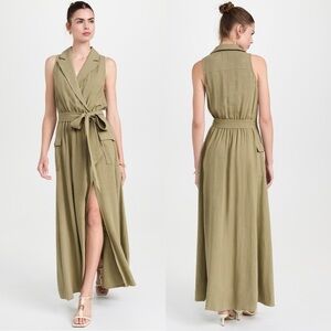 L’Agence Mayer Military Maxi Dress in Ivory NEW NWT